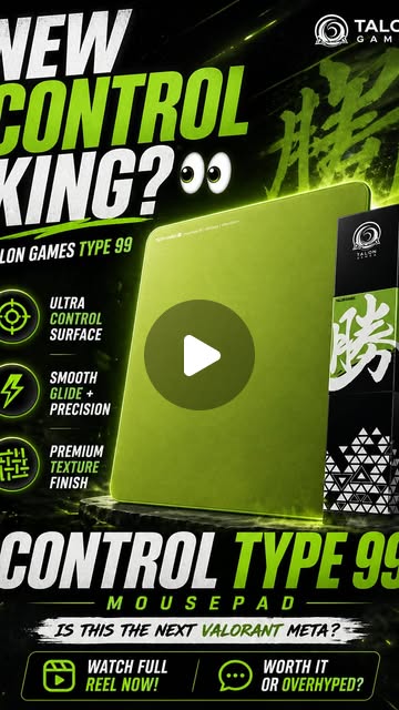 @shawtt_gaming · 🔥 TALON CONTROL TYPE 99 MOUSEPAD – THE BEST ARTISAN CLONE? 👀🔥 Just teste